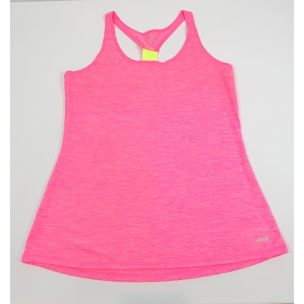 Avia Womens Neon Pink Space‎ Dye Racerback Workout Tank Top Small RN2W019